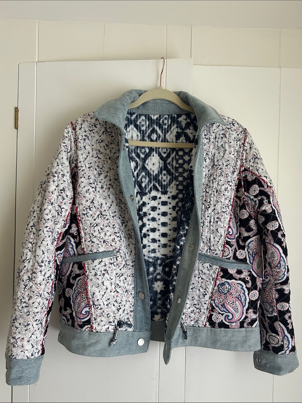Women’s Quilted Multi-Pattern Jacket - Denim Accent